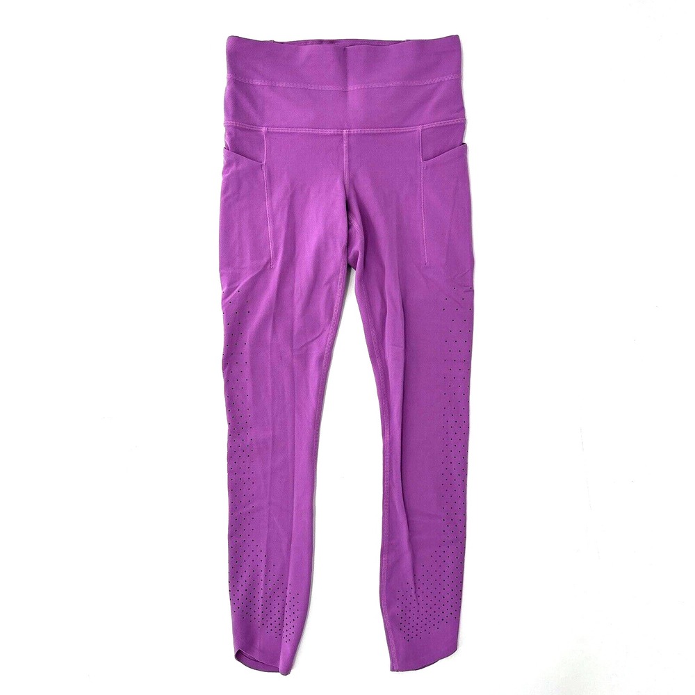 Athleta Chakra 7/8 Tight in Powervita 2XS Purple Leggings High Rise Laser Cut